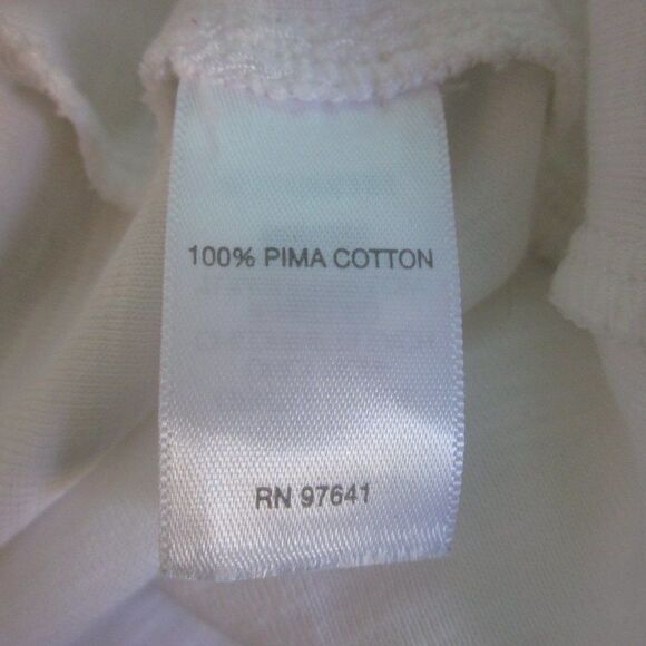 J. Jill Womens M White Pima Cotton 3/4 Slv Tee Back Button Detail Pullover Top - Picture 5 of 6